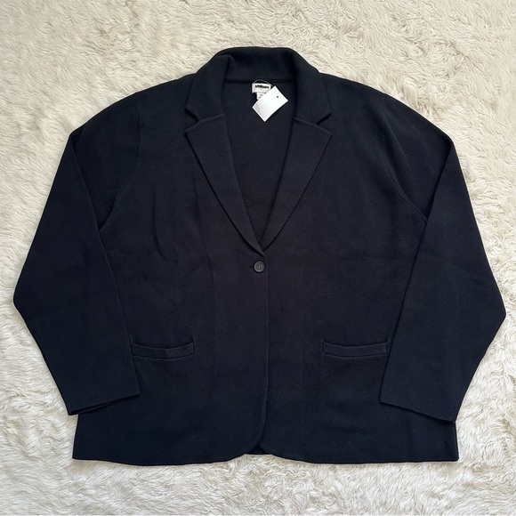 J. Crew Factory Blazer Schoolboy Sweater Single Button Front Cotton Black 3X NWT - Picture 4 of 13